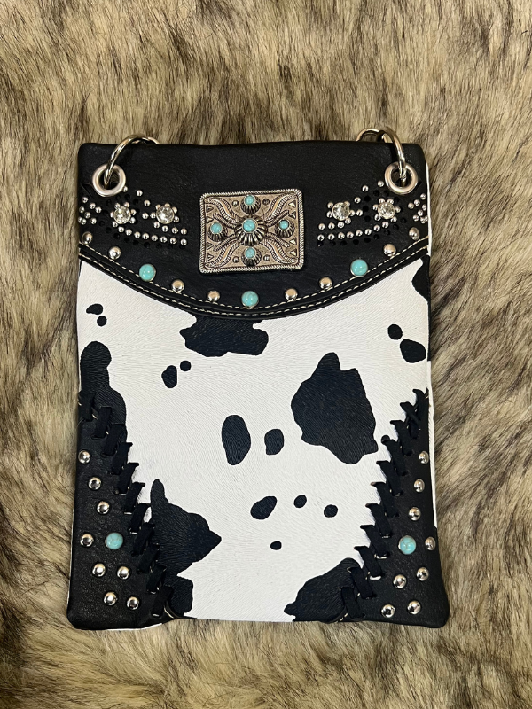 Black and White Cowprint Purse by Chic Bag