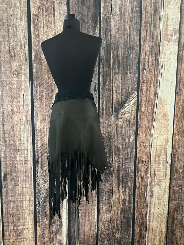 Shotgun Chelle Black Deerskin Leather Skirt