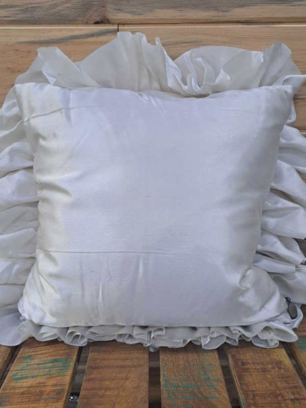 White Ruffle Pillow
