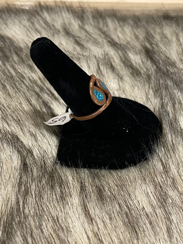 Ying & Yang Turquoise Copper Ring