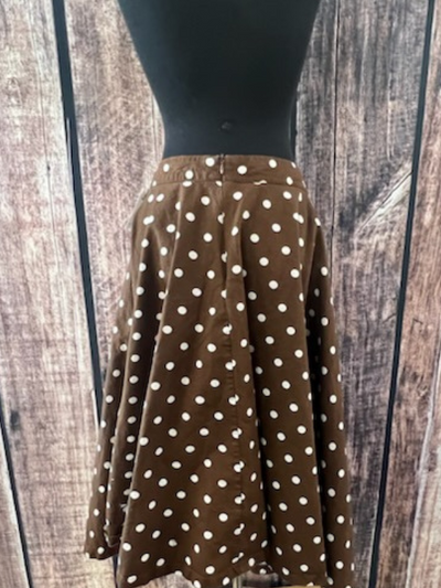 Brown Poka Dot Skirt with Tie by CornFed Cowgirl
