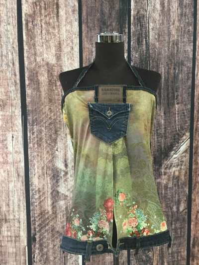 Floral with Denim Pocket Top by CornFed Cowgirl