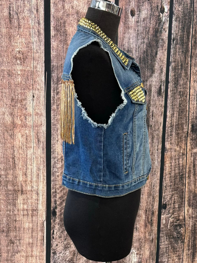 Gold Fringe Vest by CornFed Cowgirl