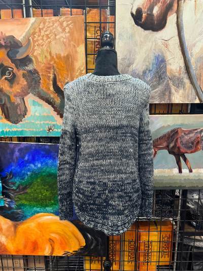 Denim Grey Sweater by CornFed Cowgirl