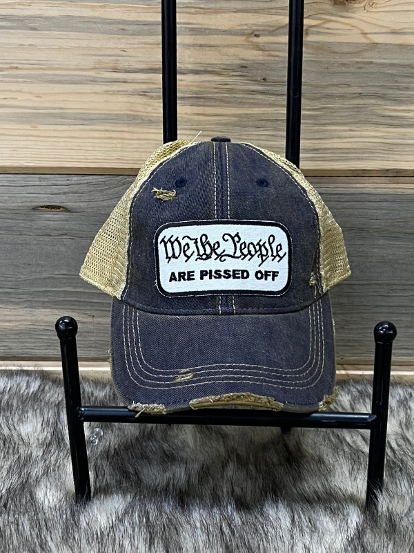Distressed Navy We The People Are Pissed Off Baseball Cap