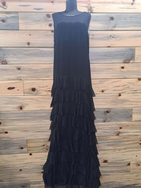 Robert Rodriguez Long Black Ruffled Dress