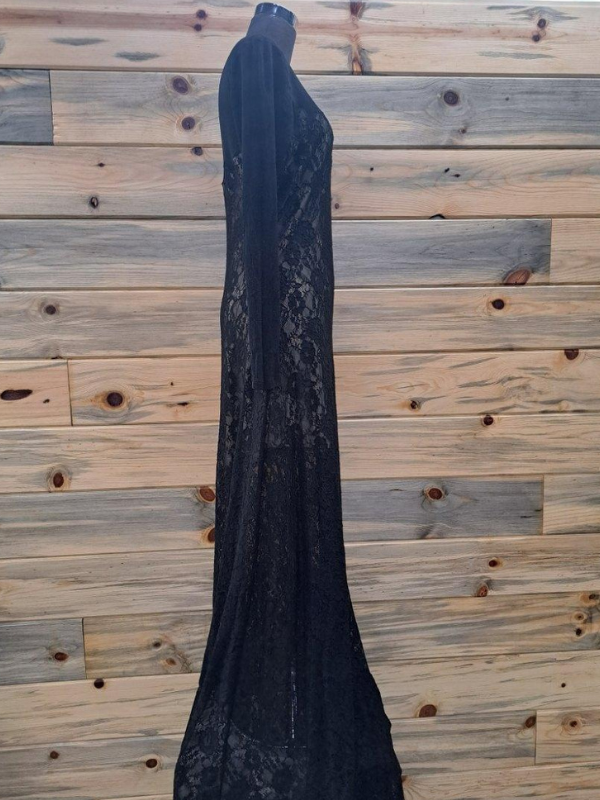 Robert Rodriguez Long Black Dress with Full Sleeve