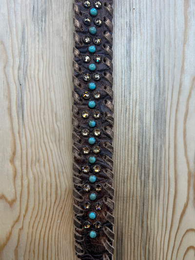 Brown and Turquoise Kurtmen Dog Collar (XS-XL)