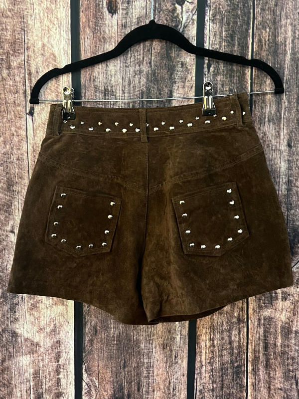 Brown Studded Driftwood Shorts