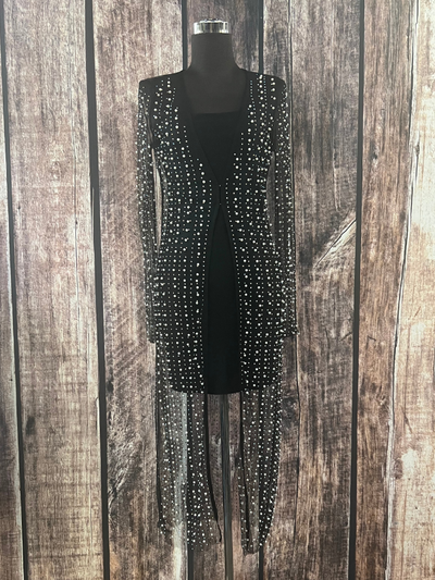 Long Pearl and Crystal Fringe Duster