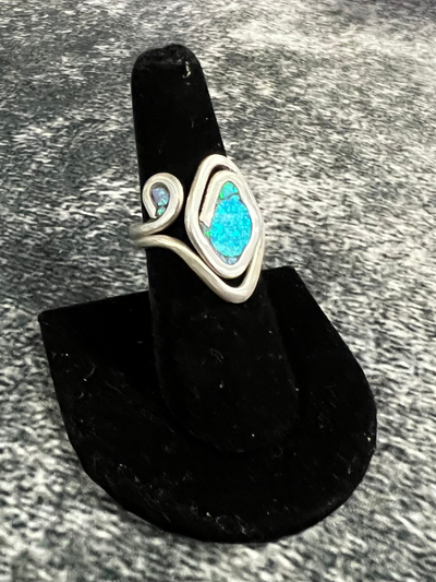 Diamond Shaped Blue Center Sterling Ring