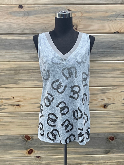 Horse Shoe V Neck Tank Top by Vocal