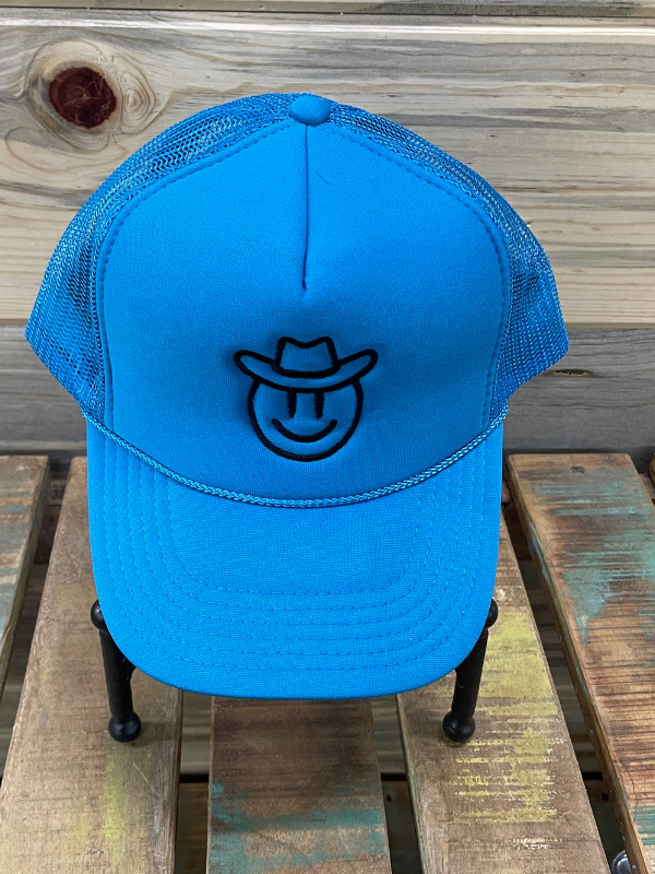 Blue Cowboy Smiley Baseball Cap