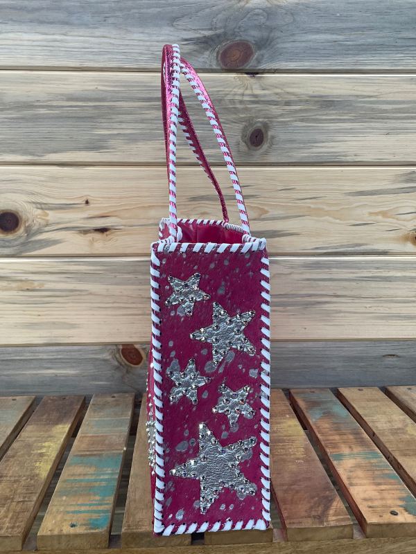 Pink Acid Washed Purse With Stars by Kurtmen