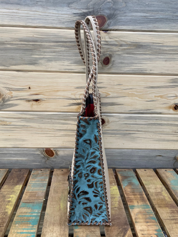 Tan With Turquoise Conchos Purse by Kurtmen