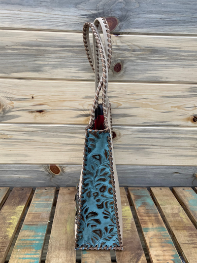 Tan With Turquoise Conchos Purse by Kurtmen