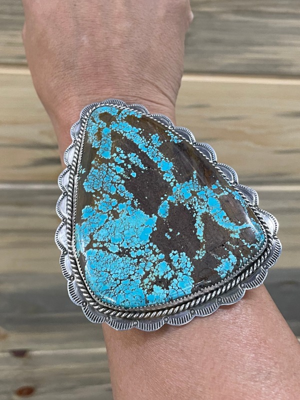 RARE LARGE Mine #8 Single Stone Turquoise Custom Bracelet