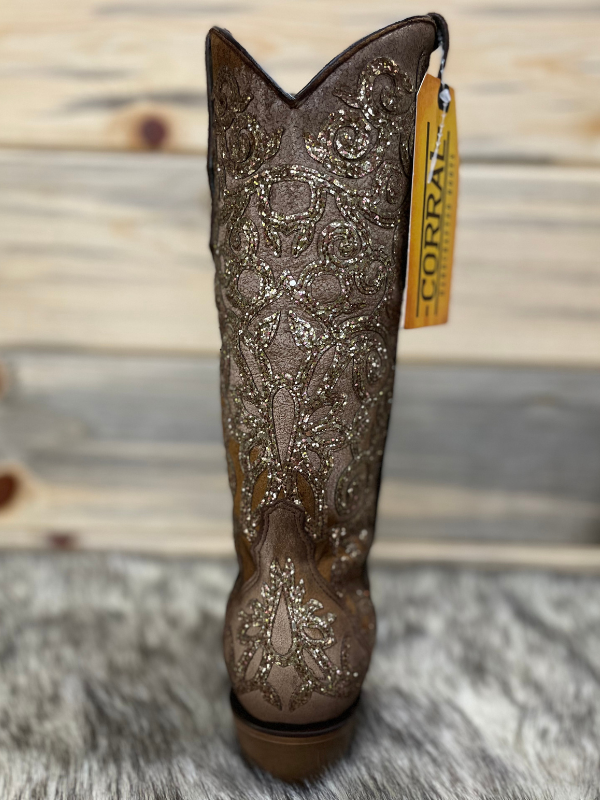 Corral Brown Boot with Glitter Embroidery C3763