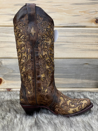 Corral A3319 Classy Brown and Gold Boot