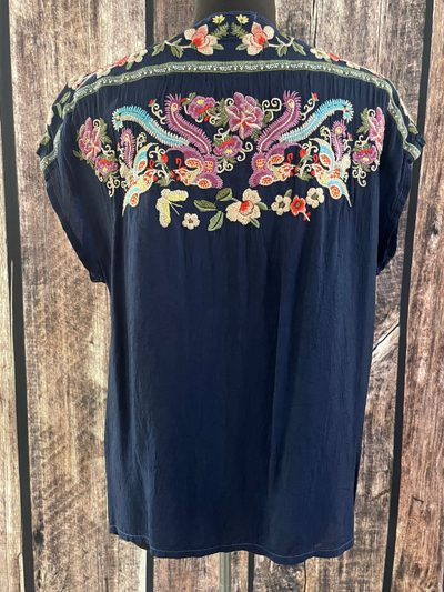Talon Blouse in Blue Night by Johnny Was