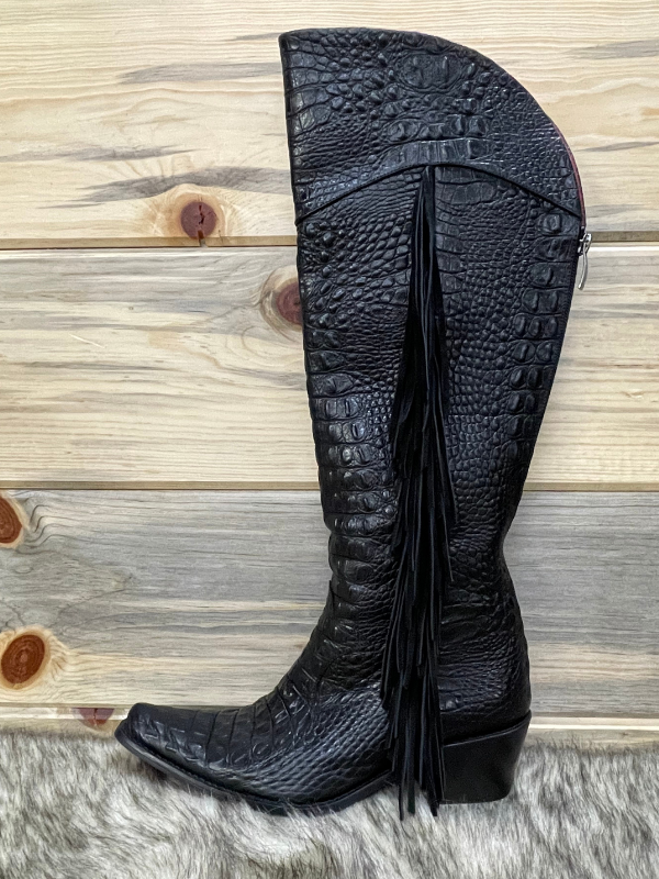 Rockwell Tharp Manchester Black Fringe Tall Cowboy Boots