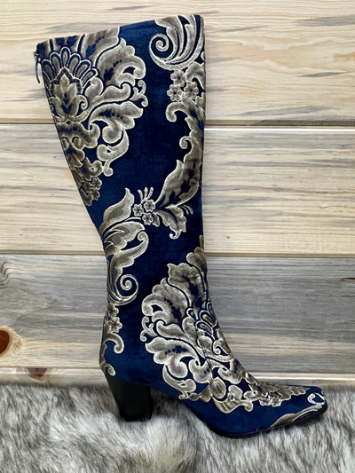 Rockwell Tharp Kensington Navy and Gold Tall Boots
