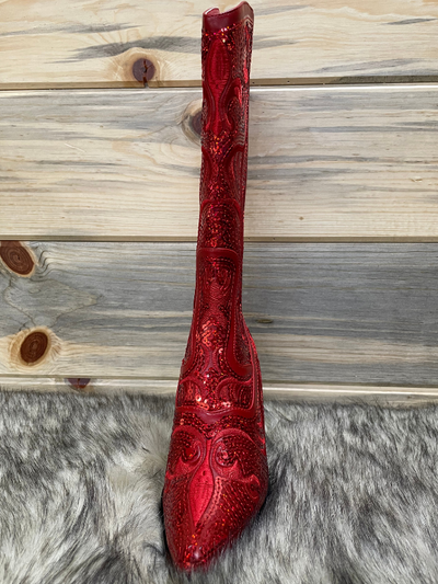 Helens Heart Red Sequin Tall Boot