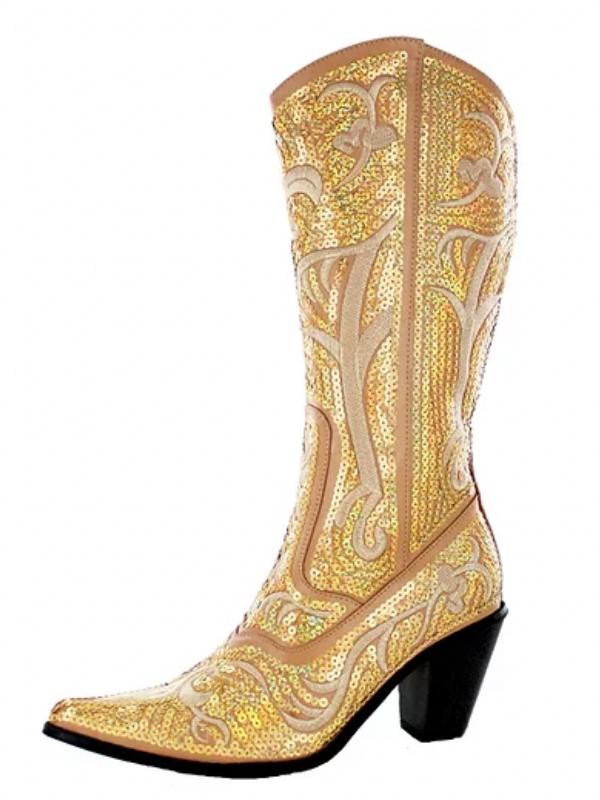 Helens Heart Tall Sequin Gold Boots