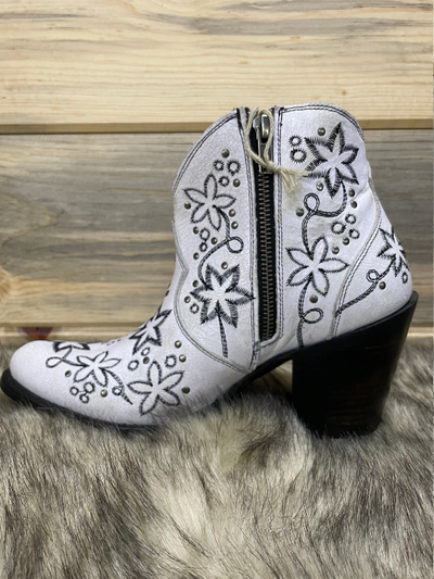 White and Black Bootie Caborca Silver by Liberty Black