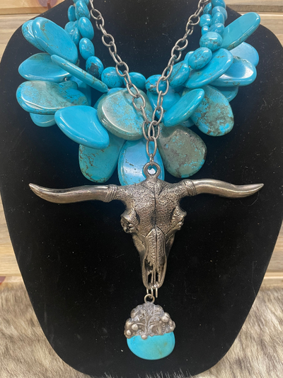 Art By Amy Turquoise with Cowpiece Necklace