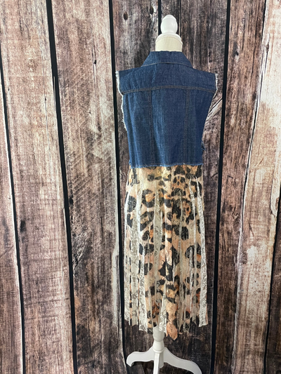 Cheetah and Denim Duster by Origami