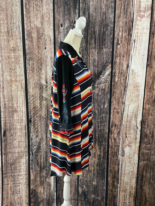 Serape Top Black Sleeves by Vintage Collection