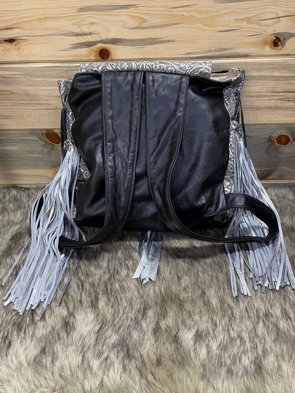 Black and Silver Leather Backpack by Keep It Gypsy