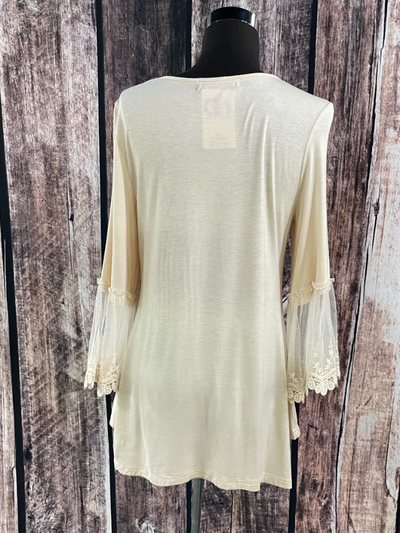 Tan Mid Sleeve Top by Vocal