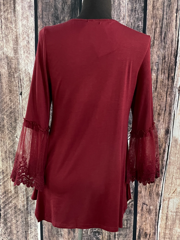 Red Mid Sleeve Top by Vocal