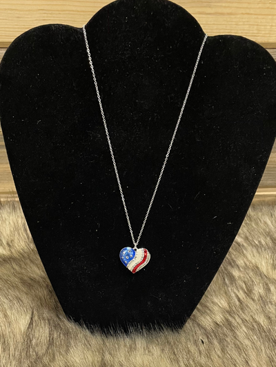Flag Heart Necklace