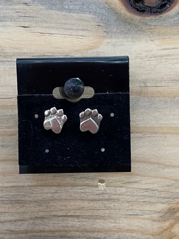 Silver Dog Paws Earrings