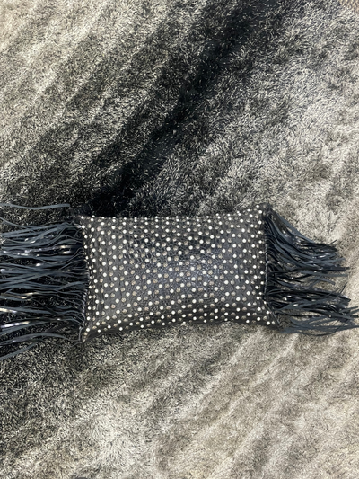 Black and Pearls with Fringe Kurtmen Pillow