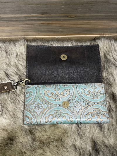 Light Blue Embossed Wallet by Keep It Gypsy