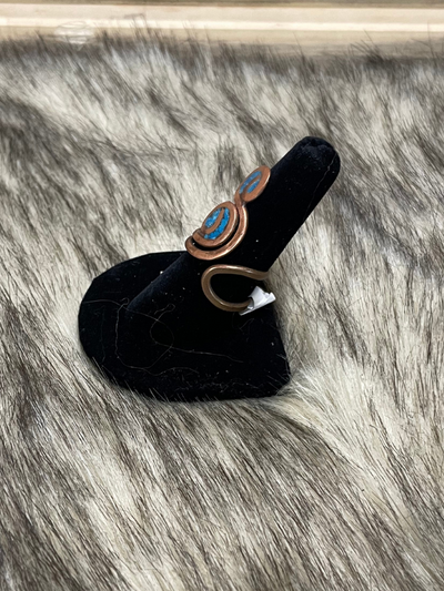 Twisted S Turquoise Copper Ring