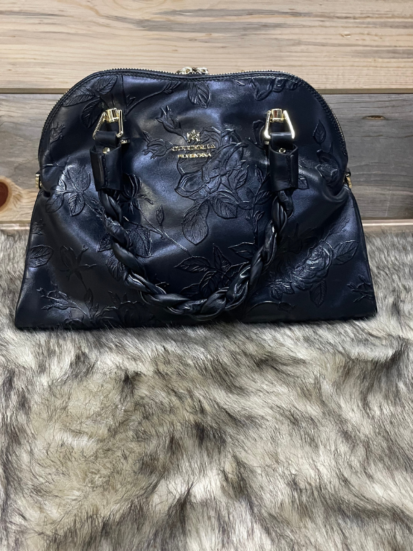Black Italian Leather Handbag Cuoteria Florentina