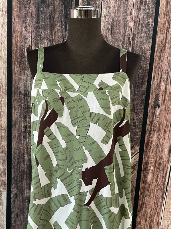 Green Leaves + Panther Maxi Dress by OO La La