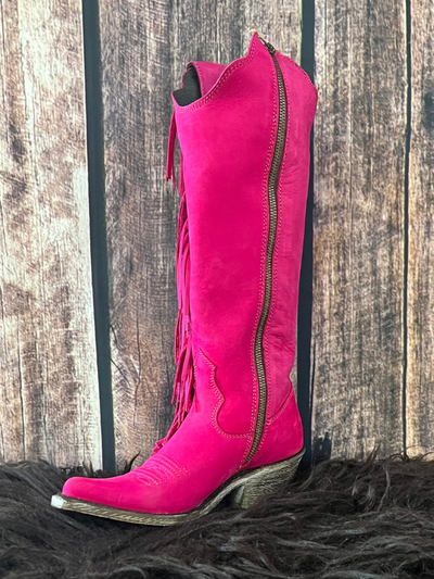 Pink Liberty Black Suede Boots