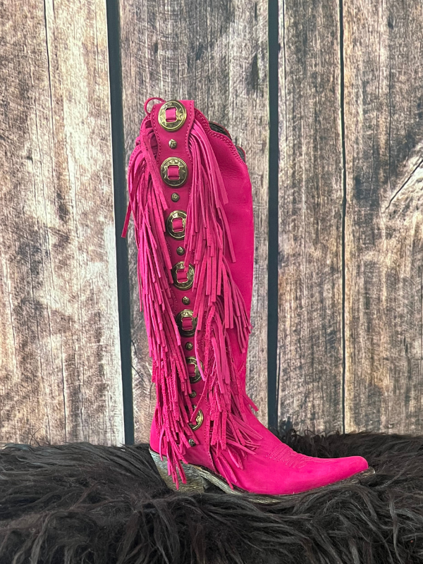 Pink Liberty Black Suede Boots