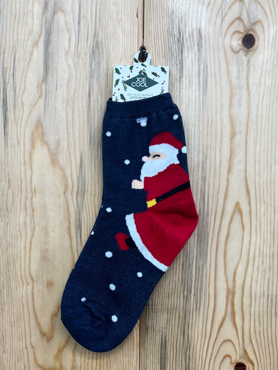Blue Santa Christmas Socks