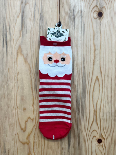 Red Santa Face Christmas Socks