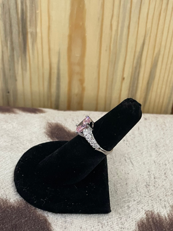 Oval Pink Stone Ring
