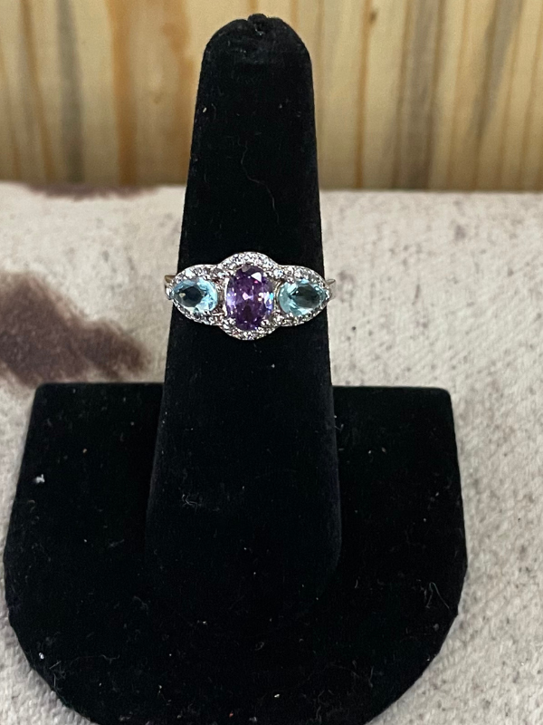 purple and blue ring