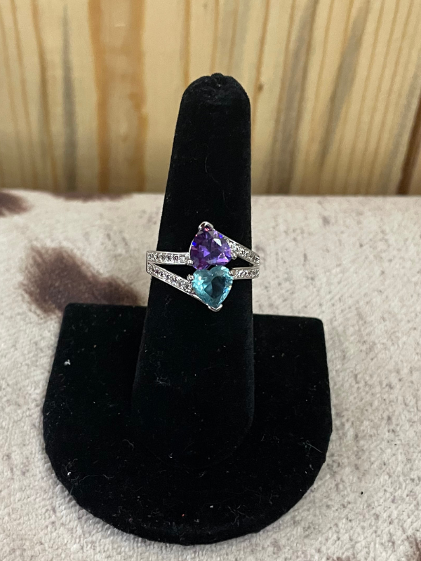 purple and blue ring