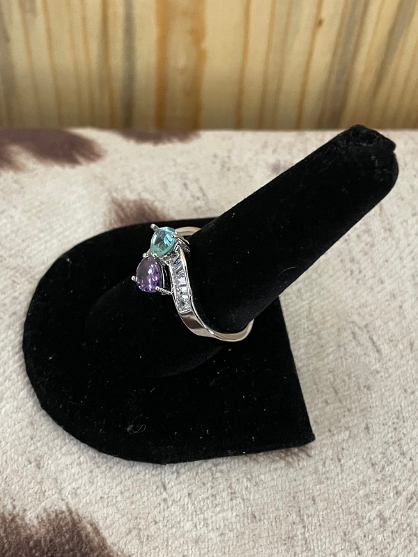 Purple & Blue Twists Stone Ring